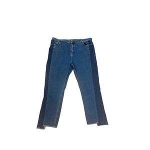 Boden The Cambridge Ankle Skimmer Jean Two Tone Denim Sz 16 L